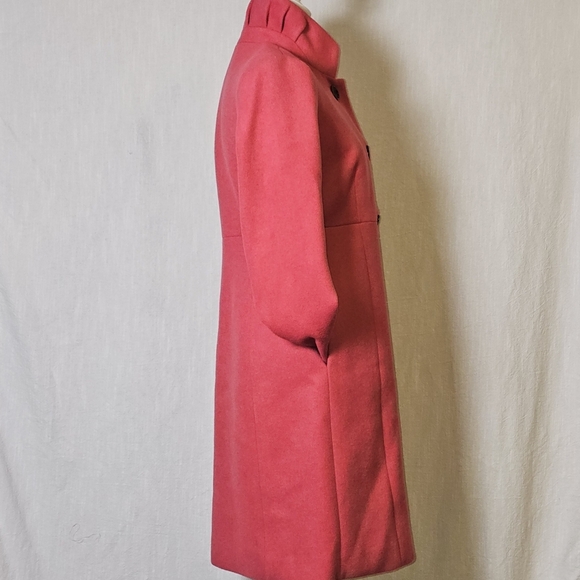 NWT J Crew Womens Uptown Pea Coat SZ 2 Coral Wool Blend Business Casual - Picture 4 of 15
